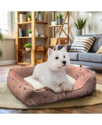 Microsuede Pet Bed, Dog Beds for Small Dogs and Cats,  Calming Cuddler Bed for Pets with Sides and Plush Center