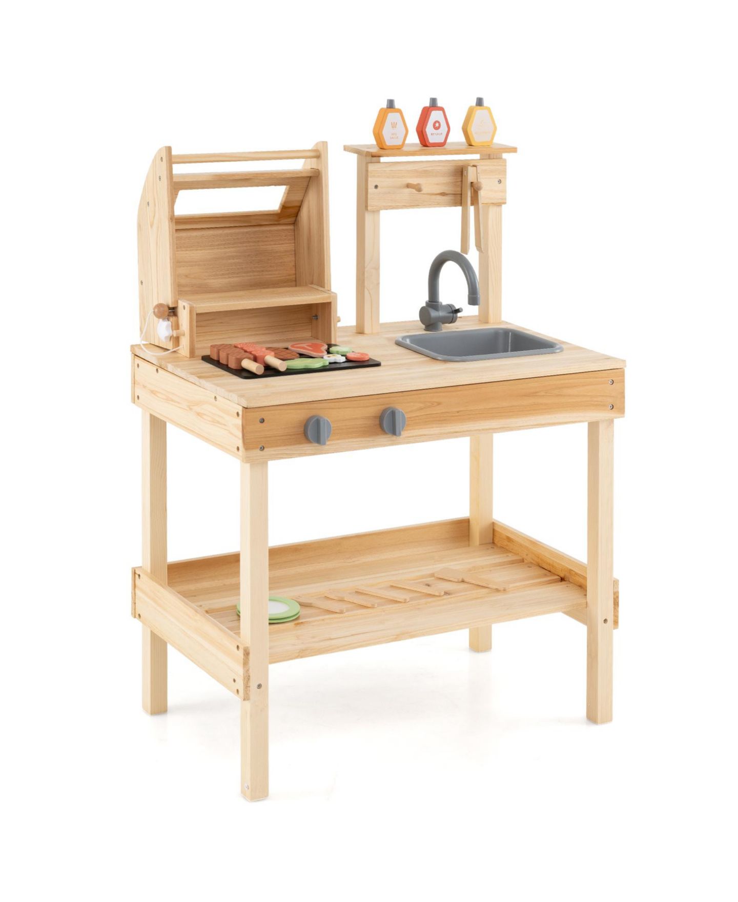 Детская игрушка Slickblue Barbecue Grill with Play Food Playset, от 3 лет, цвет: Натуральный — фото 1