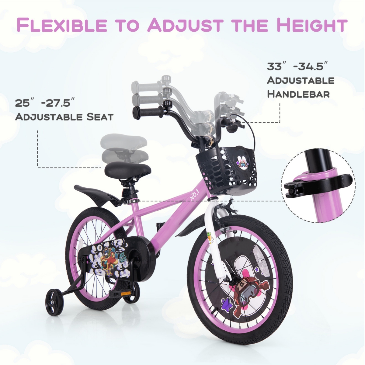 Kids Bike for 3-5 Years Old Sport Bicycle with Adjustable Handlebar and Saddle