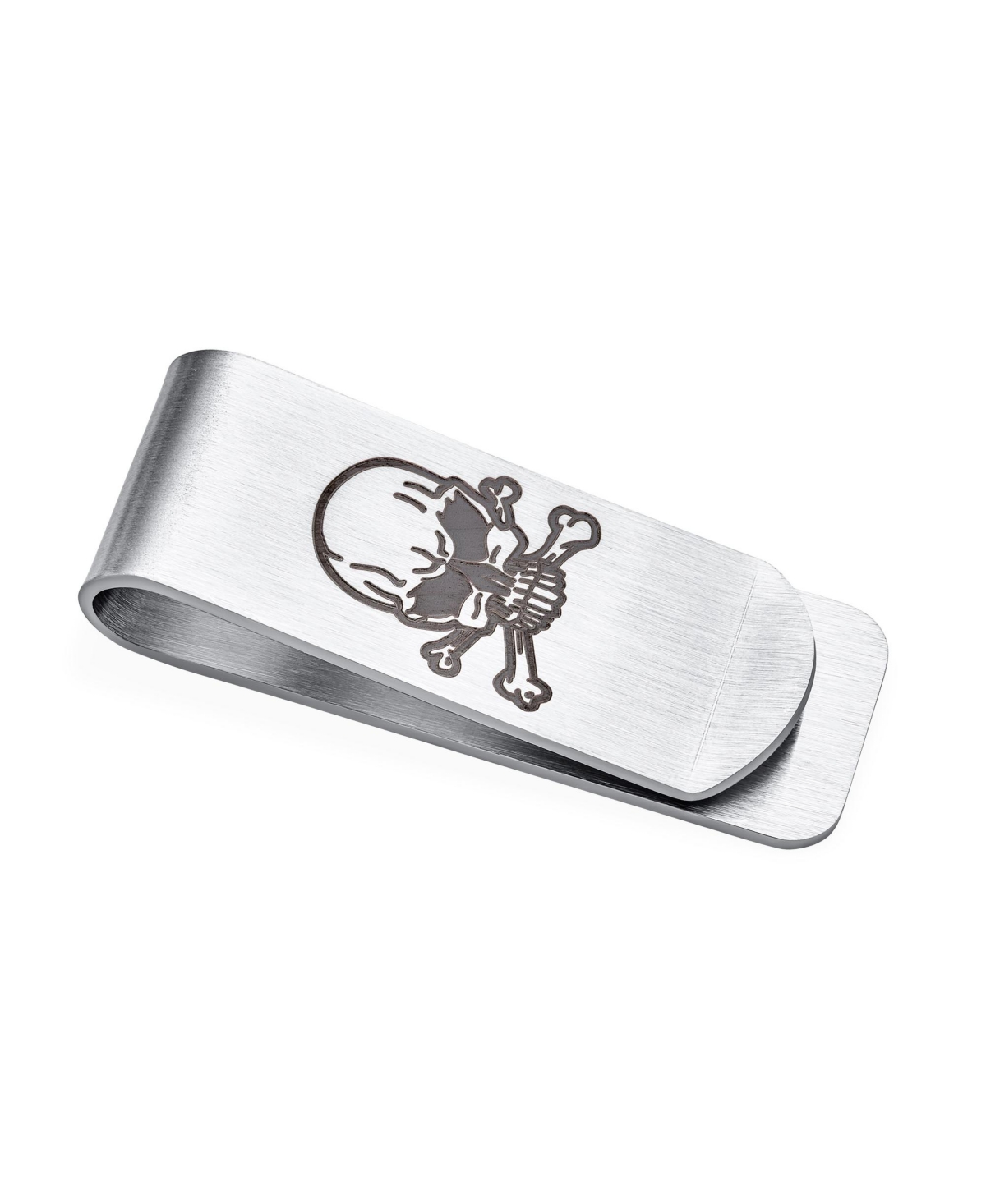 Wide Men's Biker Jewelry Gothic Skull Money Clip Card Holder Stainless Steel - Silver tone