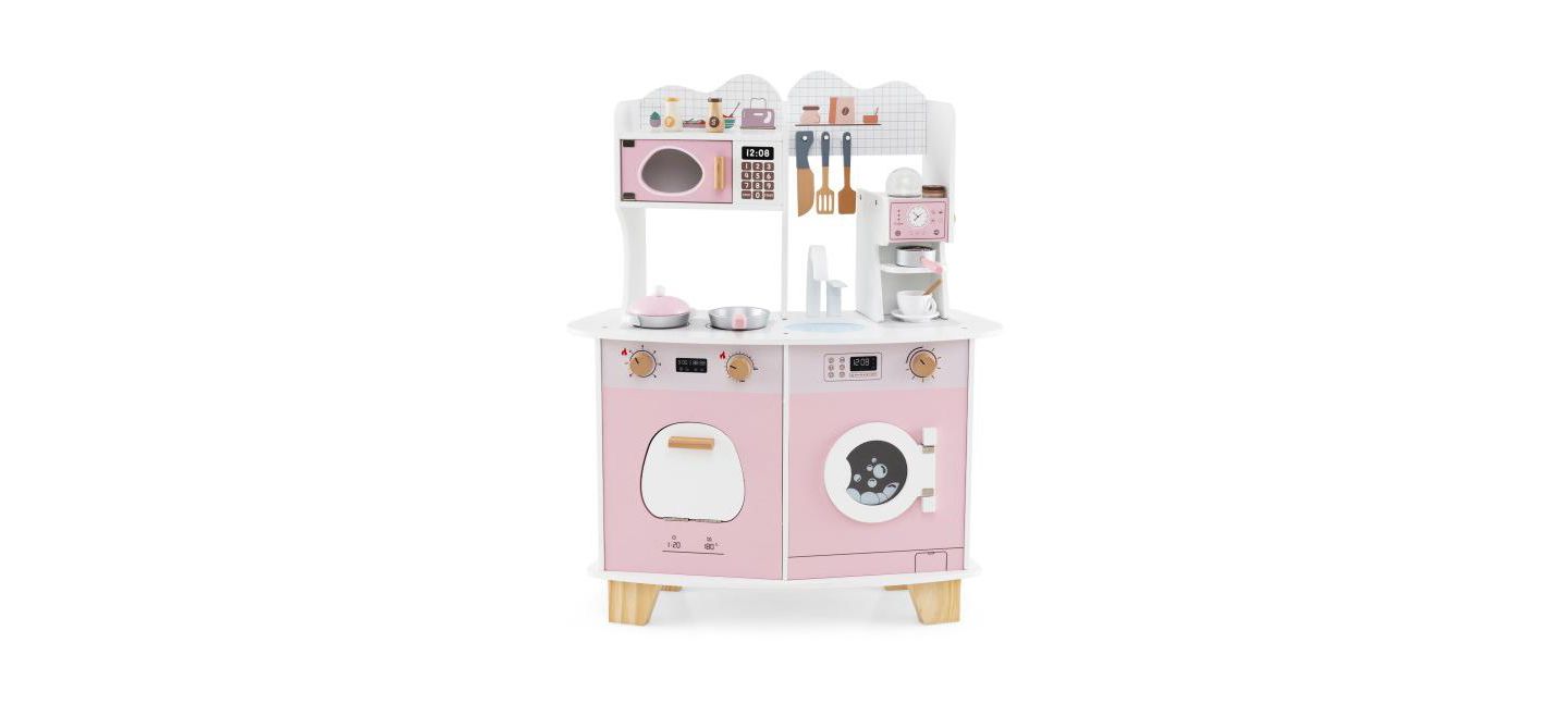 Детский игровой набор Slickblue Coffee Maker Kitchen Playset, Ages 3+, цвет: Розовый — фото 1