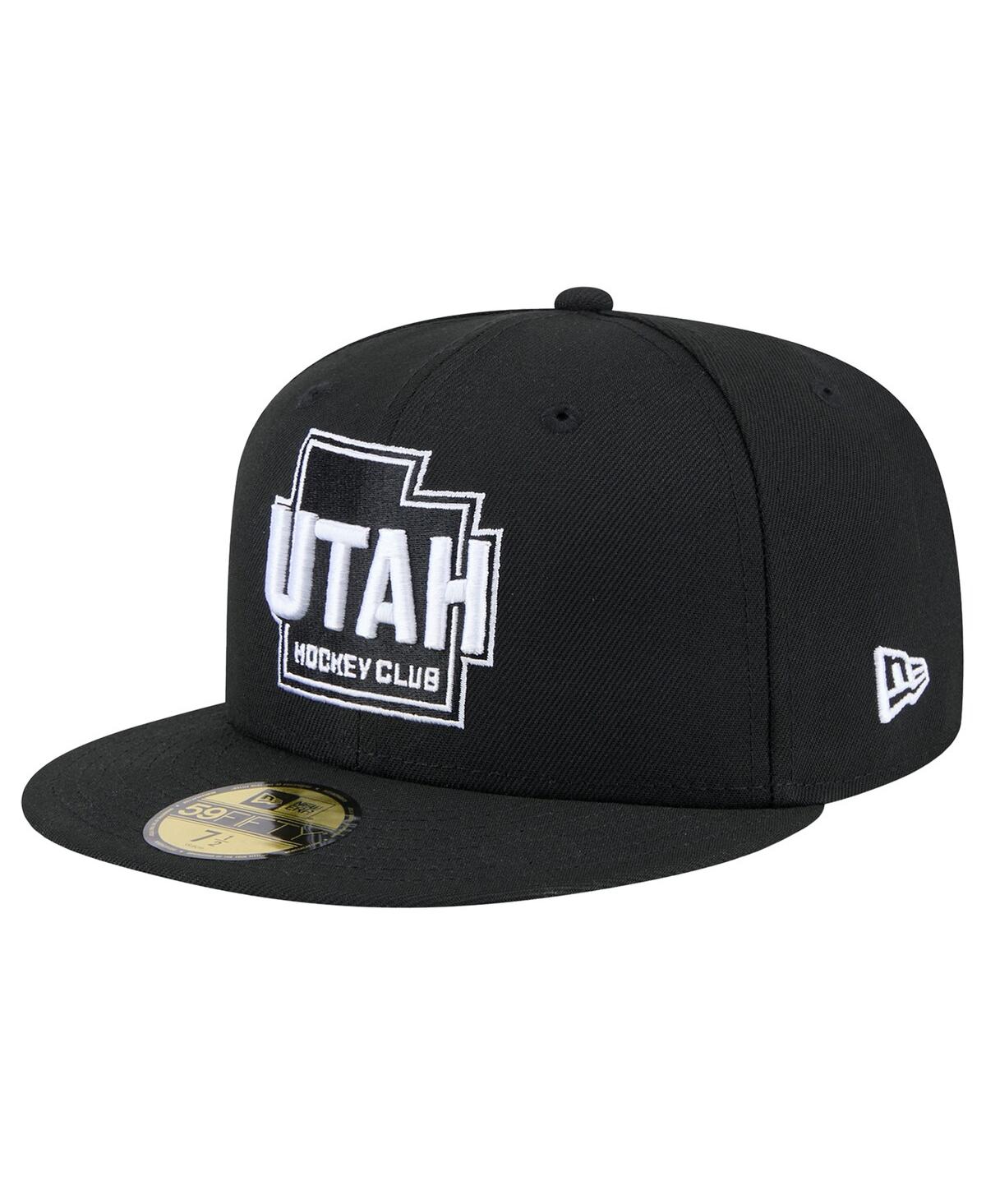 Shop New Era Men's Black Utah Hockey Club State Shape 1st Season 59fifty Fitted Hat