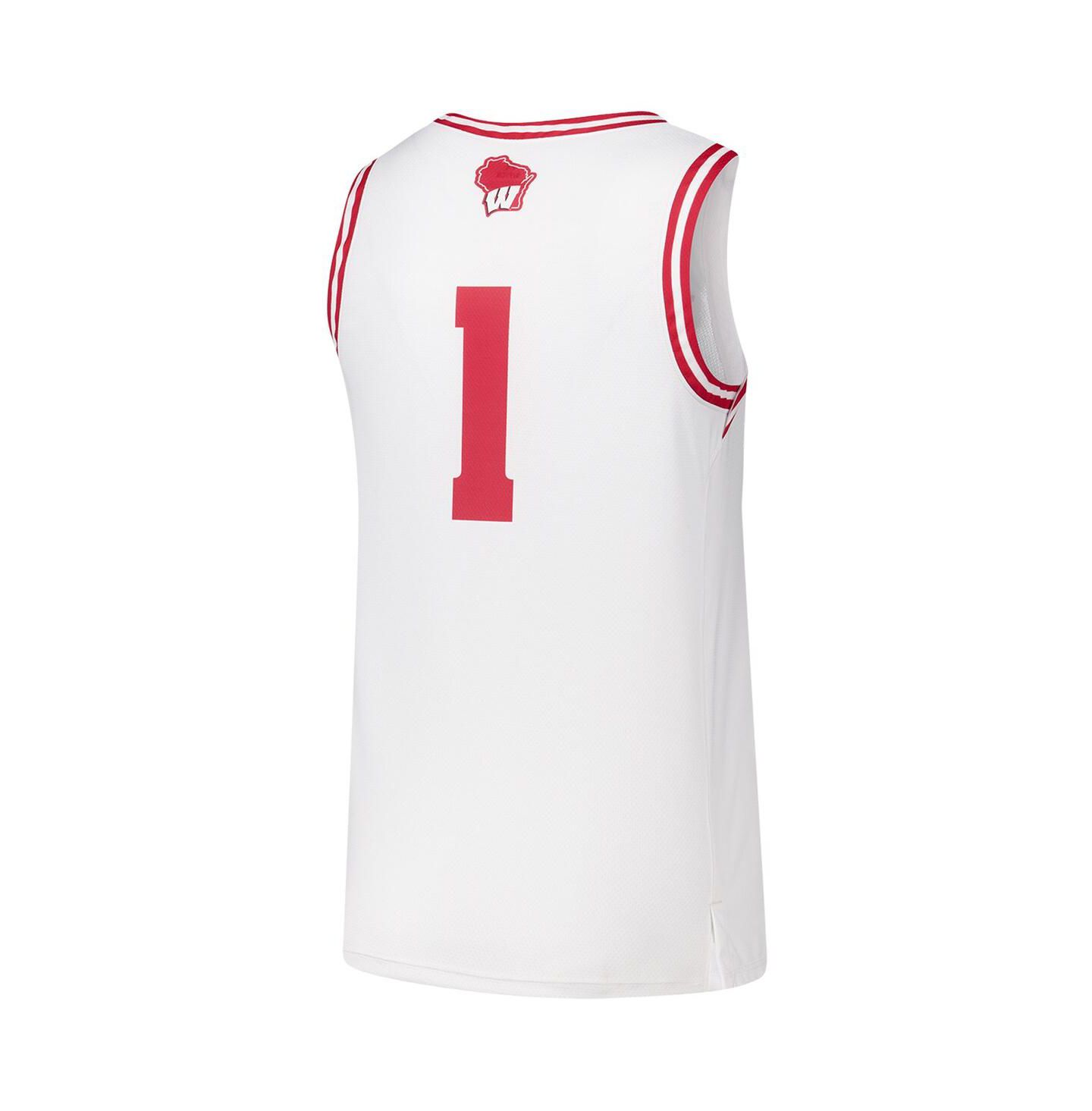 Мужской топ Under Armour 1 White Wisconsin Badgers Replica Basketball Jersey — фото 2