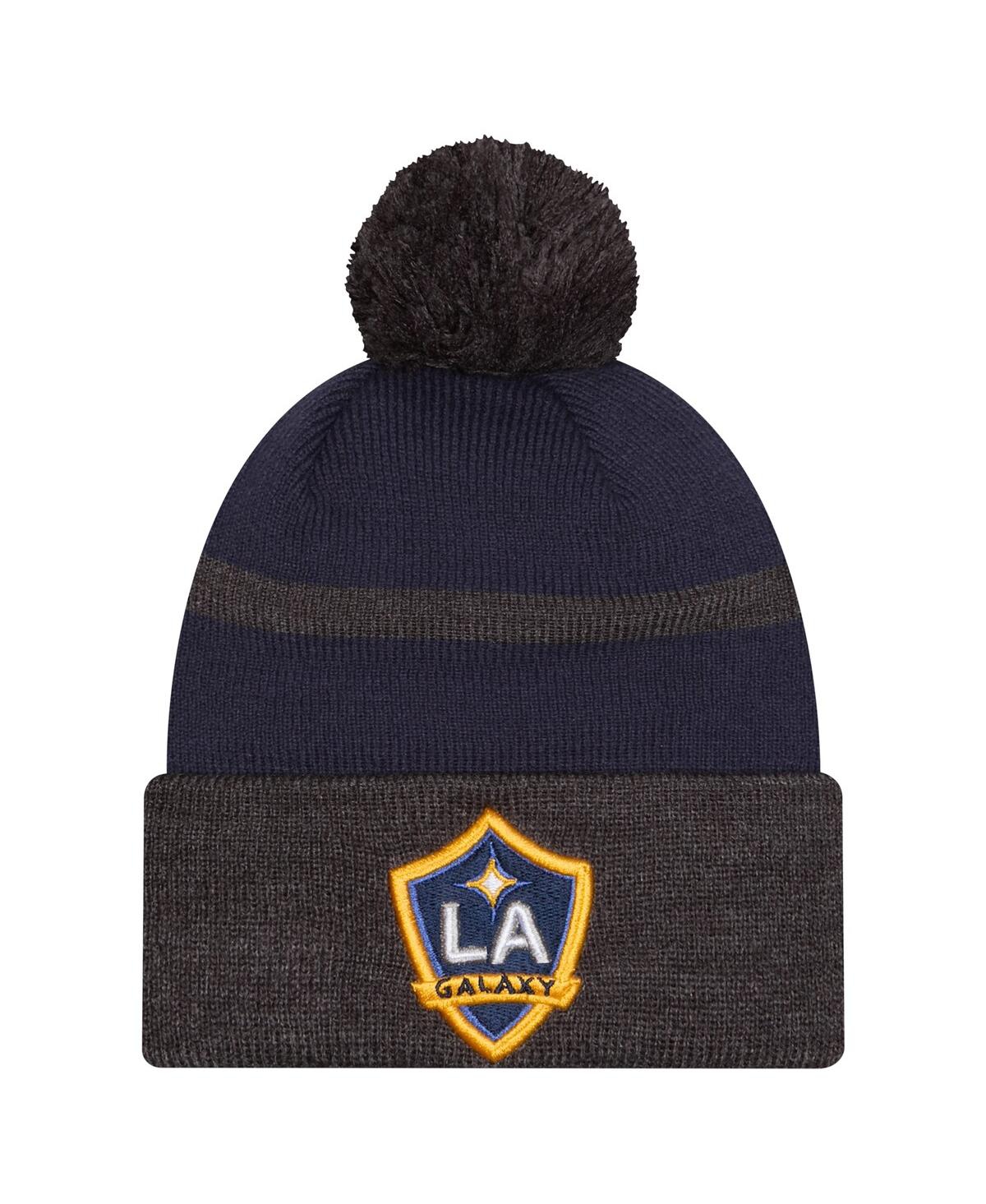NEW ERA MEN'S NAVY LA GALAXY 2025 KICKOFF CUFFED WITH POM KNIT HAT 