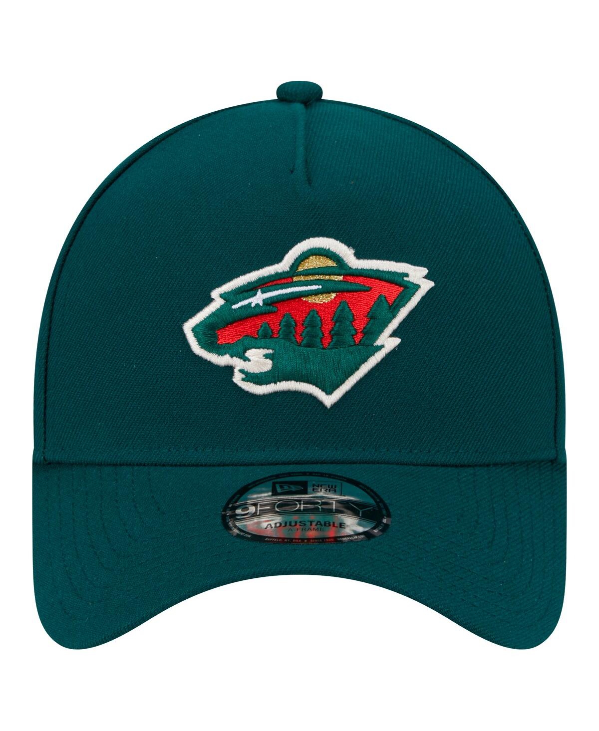 New Era Men's Green Minnesota Wild Core A-frame 9forty Adjustable Hat In Green