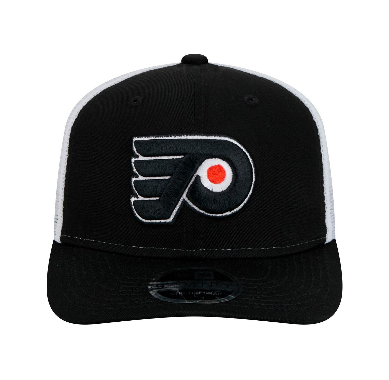 Men's Black/White Philadelphia Flyers Core Trucker 9SEVENTY Stretch-Snap Hat