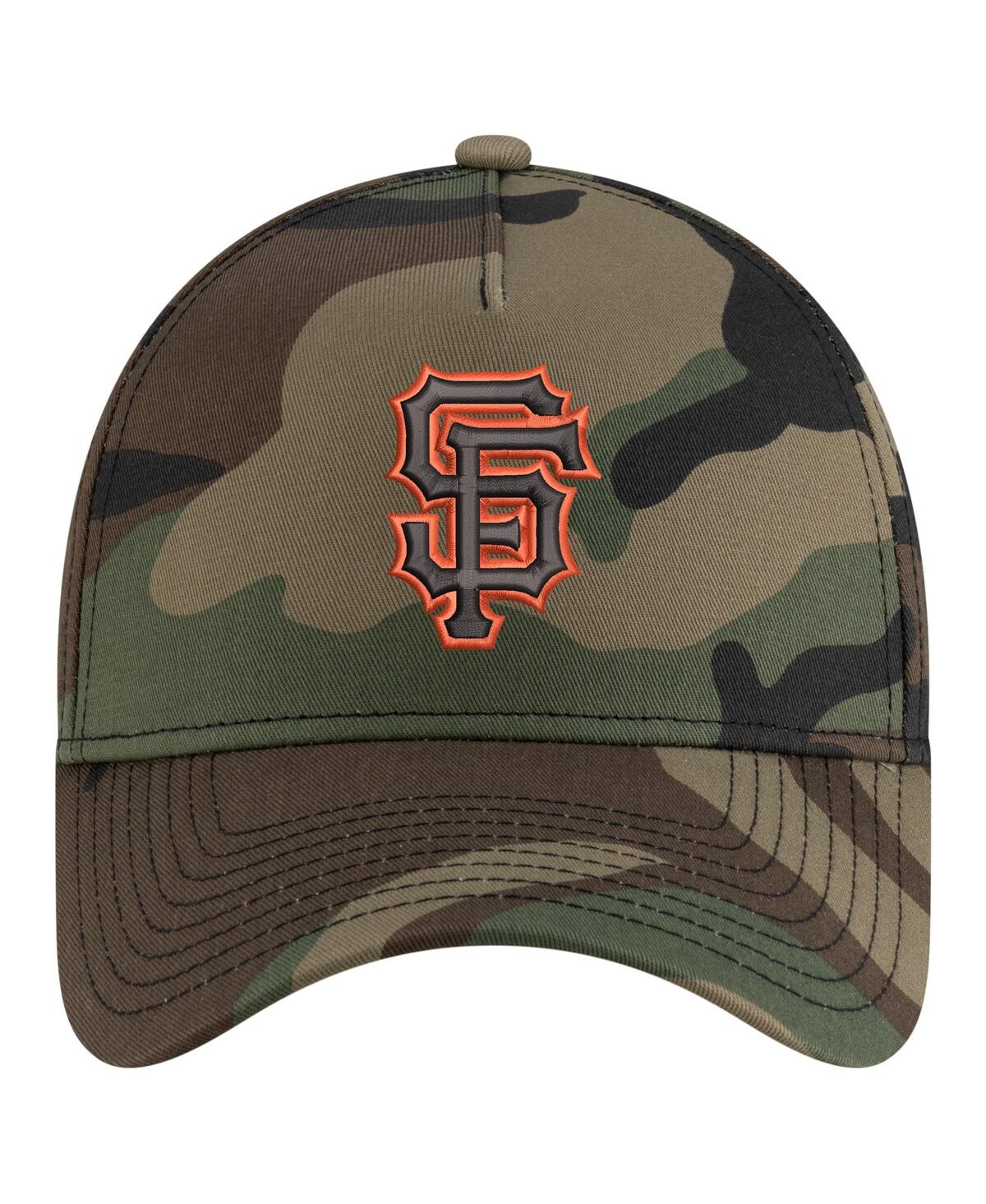 New Era Men's Camo San Francisco Giants Woodland Team Pop 9forty A-frame Adjustable Hat In Camo