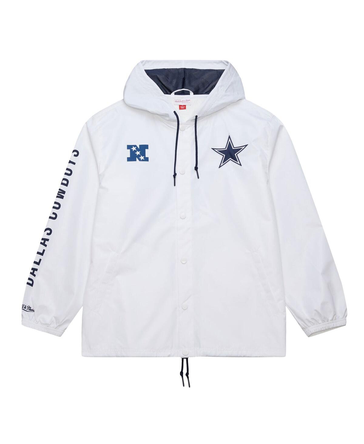 Mitchell & Ness Men's White Dallas Cowboys Vintage Logo Coaches Full-snap Hoodie Jacket In White