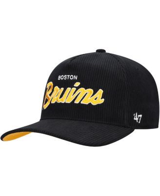 Men's Black Boston Bruins Crosstown Corduroy Hitch Adjustable Hat