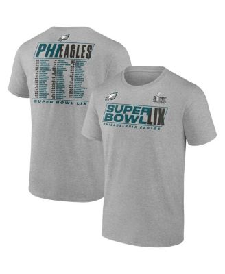 Fanatics - Men's Heather Gray Philadelphia Eagles Super Bowl LIX Big Tall Roster T-Shirt