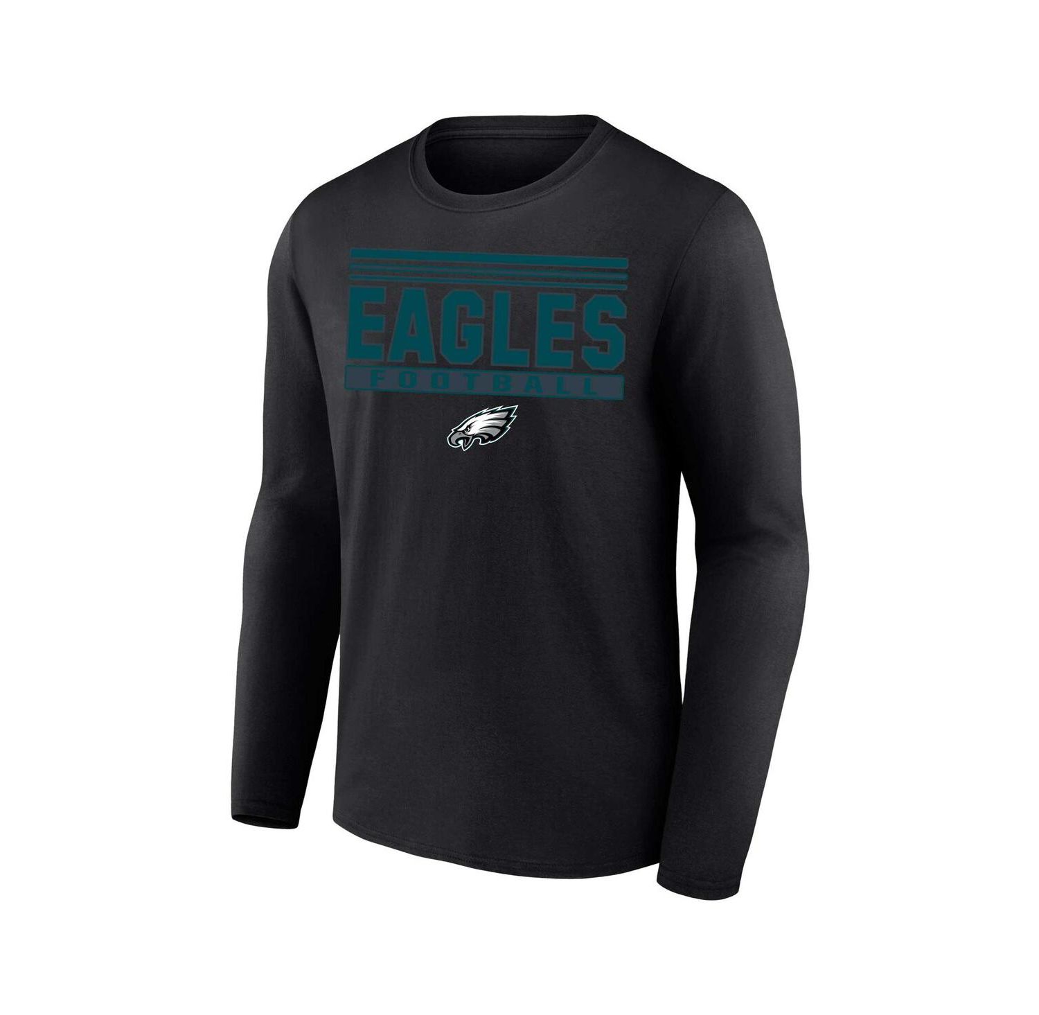 Men's Black Philadelphia Eagles Big & Tall Pop Long Sleeve T-Shirt