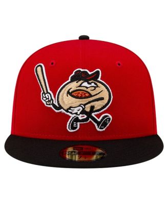 Men's Red/Black Erie SeaWolves Theme Night Pepperoni 59FIFTY Fitted Hat