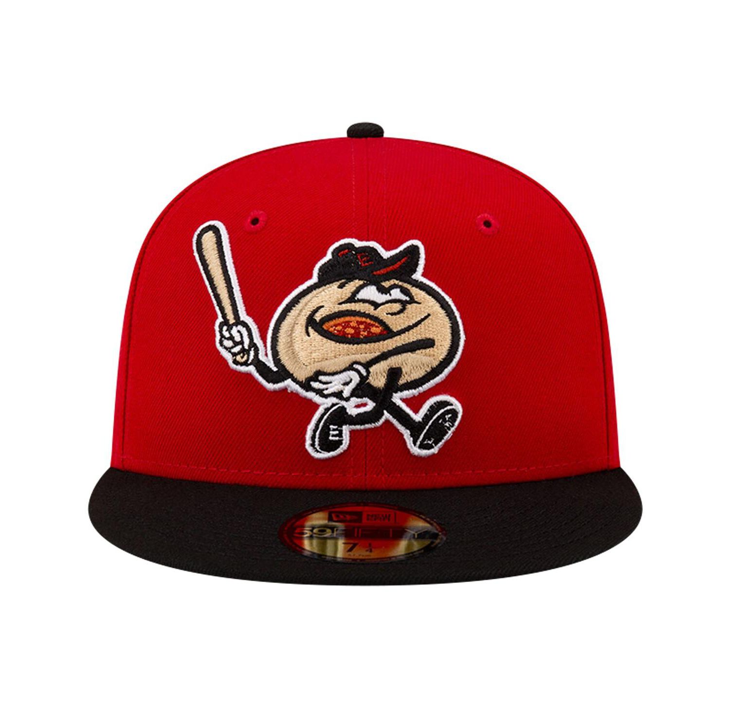 Men's Red/Black Erie SeaWolves Theme Night Pepperoni 59FIFTY Fitted Hat