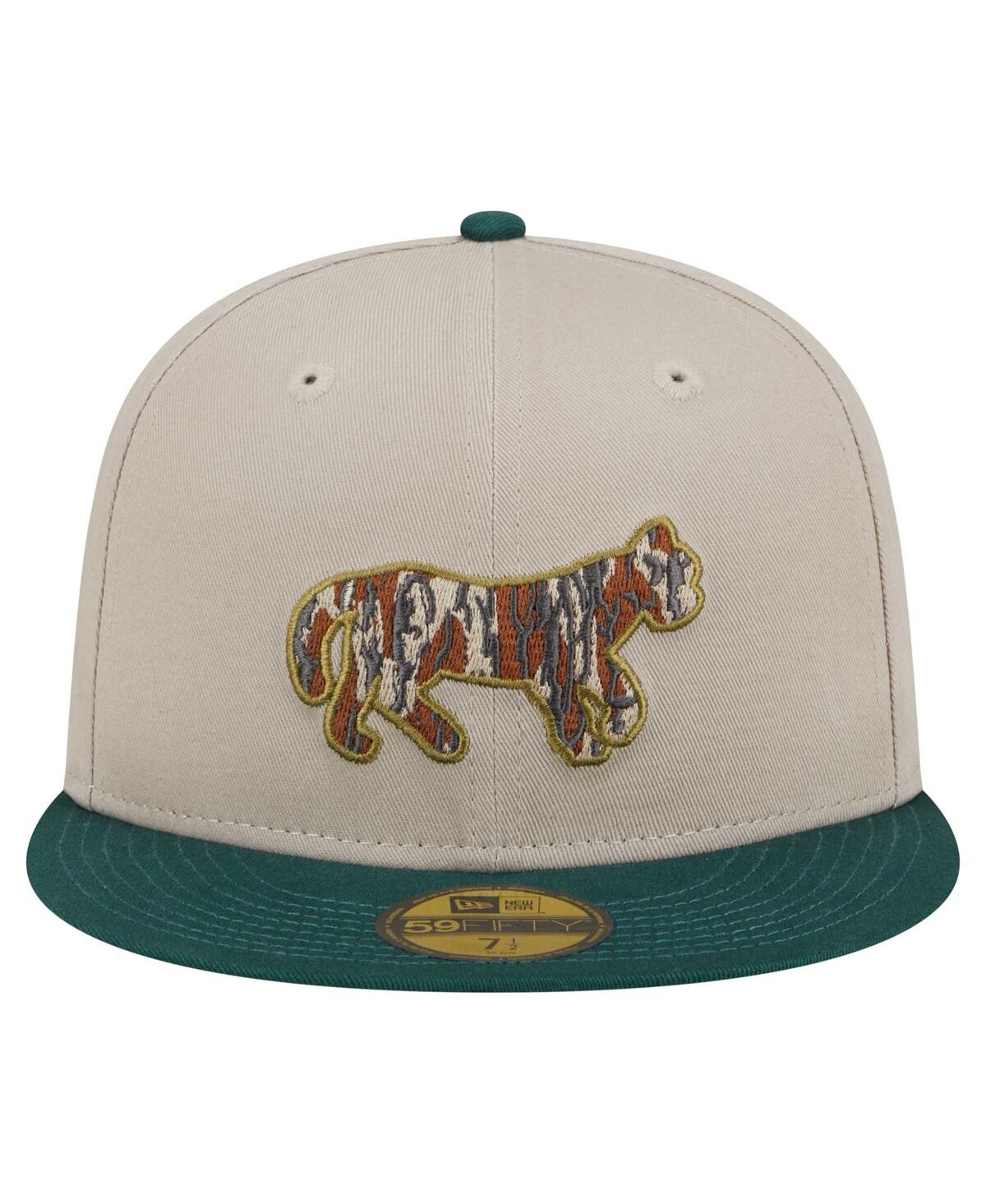 New Era Men's Natural/hunter Green Detroit Tigers Lifestyle Tree Bark Fill 59fifty Fitted Hat In Natural,hunter Green