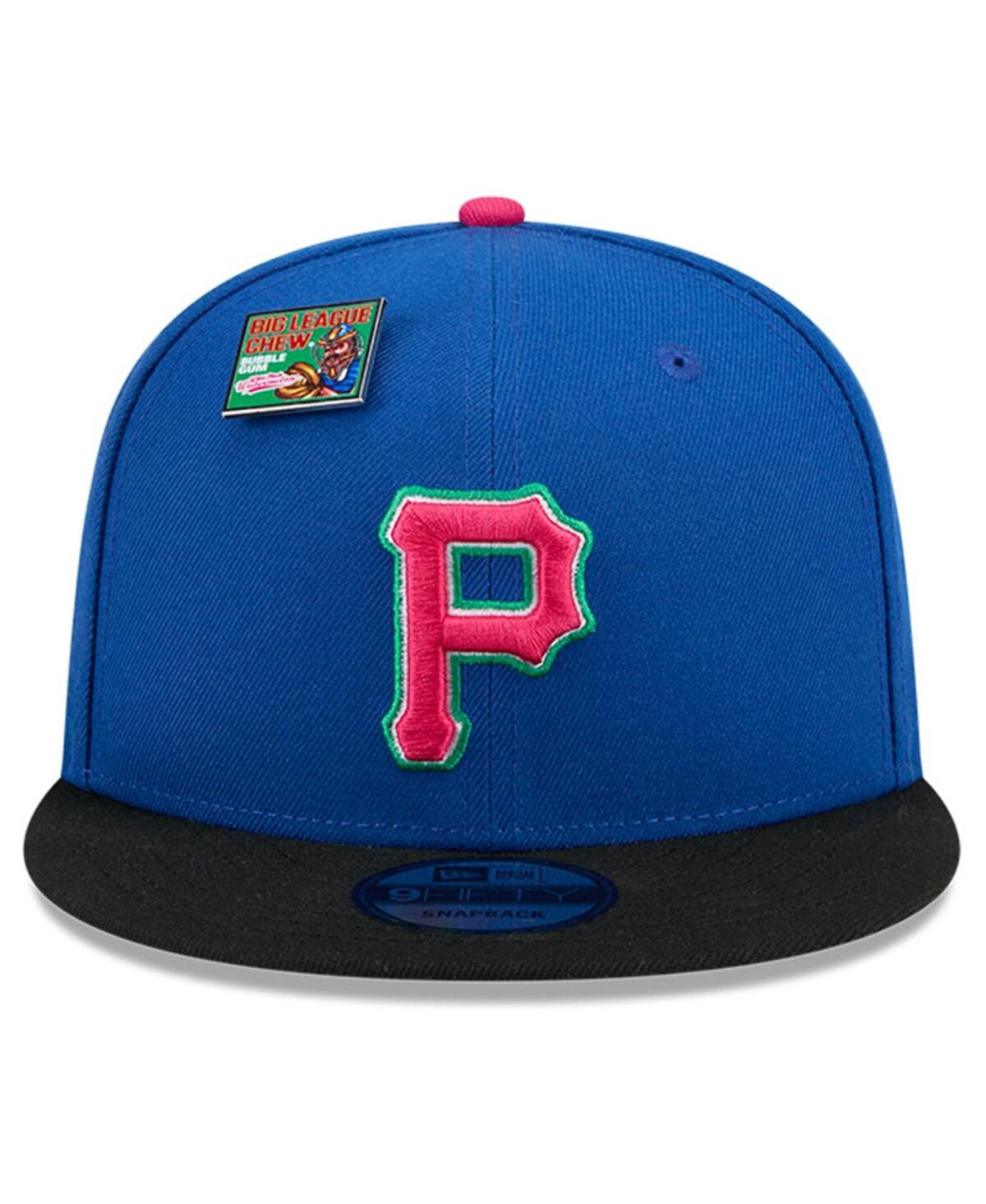 New Era Men's Royal/black Pittsburgh Pirates Watermelon Big League Chew Flavor Pack 9fifty Snapback Hat In Royal,black