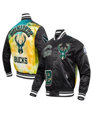 Pro Standard - Men's Black Milwaukee Bucks Sublimated Satin Full-Snap Jacket