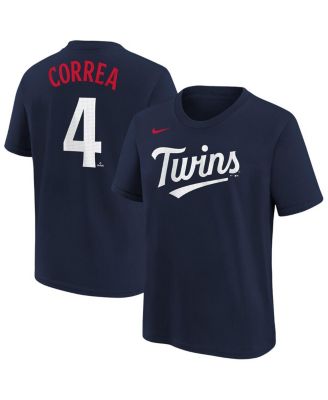 Nike - Big Boys and Girls Carlos Correa Navy Minnesota Twins Player Name Number T-Shirt