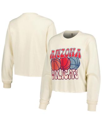 Women's Natural Arizona Wildcats Comfort Colors Basketball Cropped Long Sleeve T-Shirt