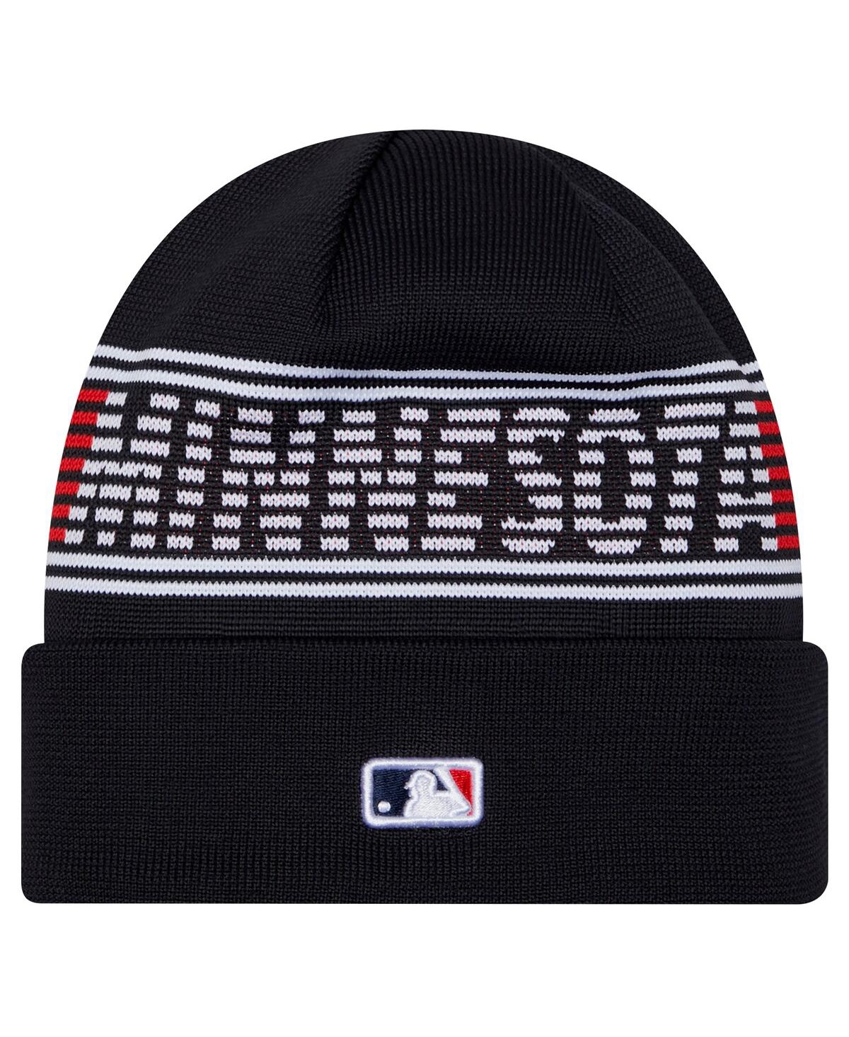 New Era Men's Navy Minnesota Twins Authentic Collection Cuffed Knit Hat In Navy