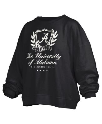 Women's Black Alabama Crimson Tide Big Aug Script Janice Oversized Pullover Sweatshirt