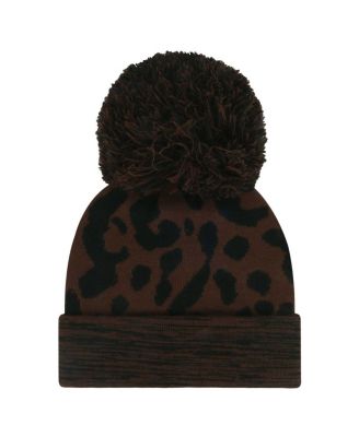 Women's Brown Las Vegas Raiders Cacao Cuffed with Pom Knit Hat