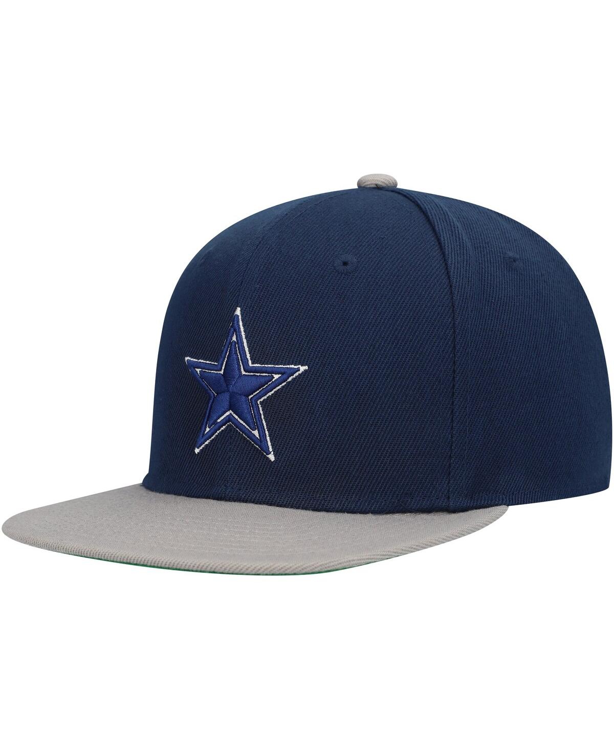 Mitchell & Ness Big Boys And Girls Navy/silver Dallas Cowboys Two-tone Snapback Hat In Navy,silver