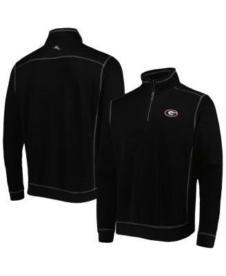 Tommy Bahama - Men's Black Georgia Bulldogs Big Tall Tobago Bay Tri-Blend Quarter-Zip Sweatshirt