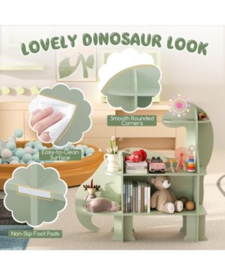 3-Tier Dinosaur Kids Bookshelf for Children, Perfect for Storing Books and Toys in a Fun Design
