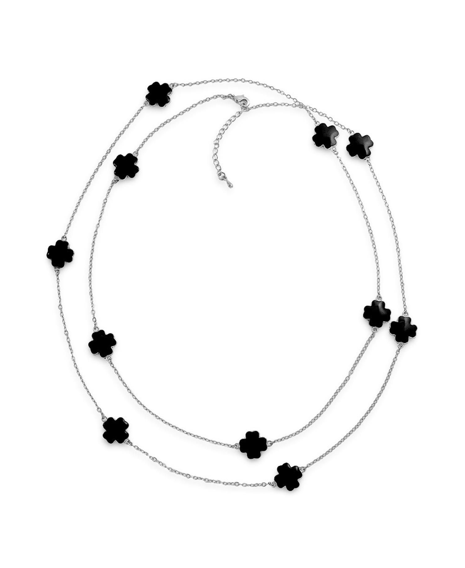 Enamel Flower Strand Necklace