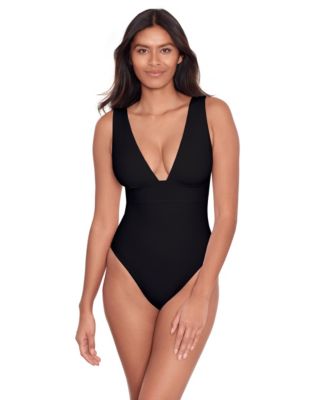 Lauren Ralph Lauren - Women's V-Neck Tummy-Control One-Piece Swimsuit