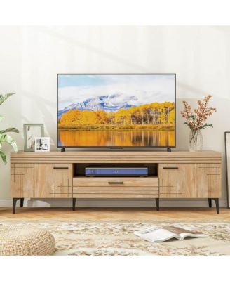 TV Stand for 65 Inch TVs Modern Entertainment Center with Drawer 2 Storage Cabinets