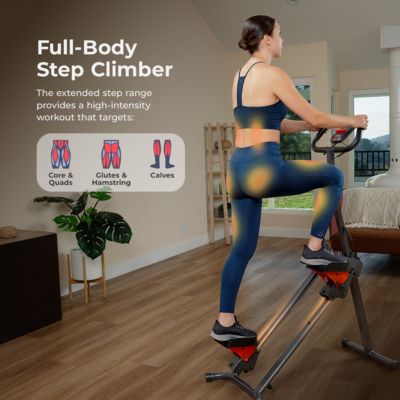 Smart Foldable Stair Stepper, Vertical Climber Cardio Exercise Machine with Free SunnyFit App via Bluetooth
