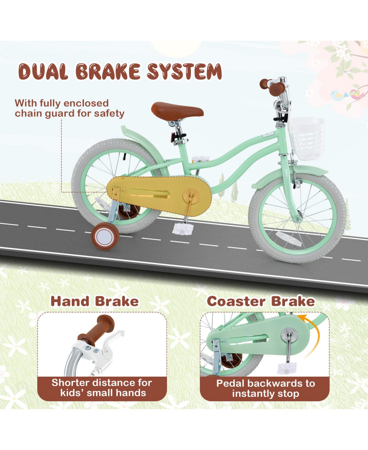 Kids Bike with Adjustable Seat and Bell for Kids 3-8 Years Olds