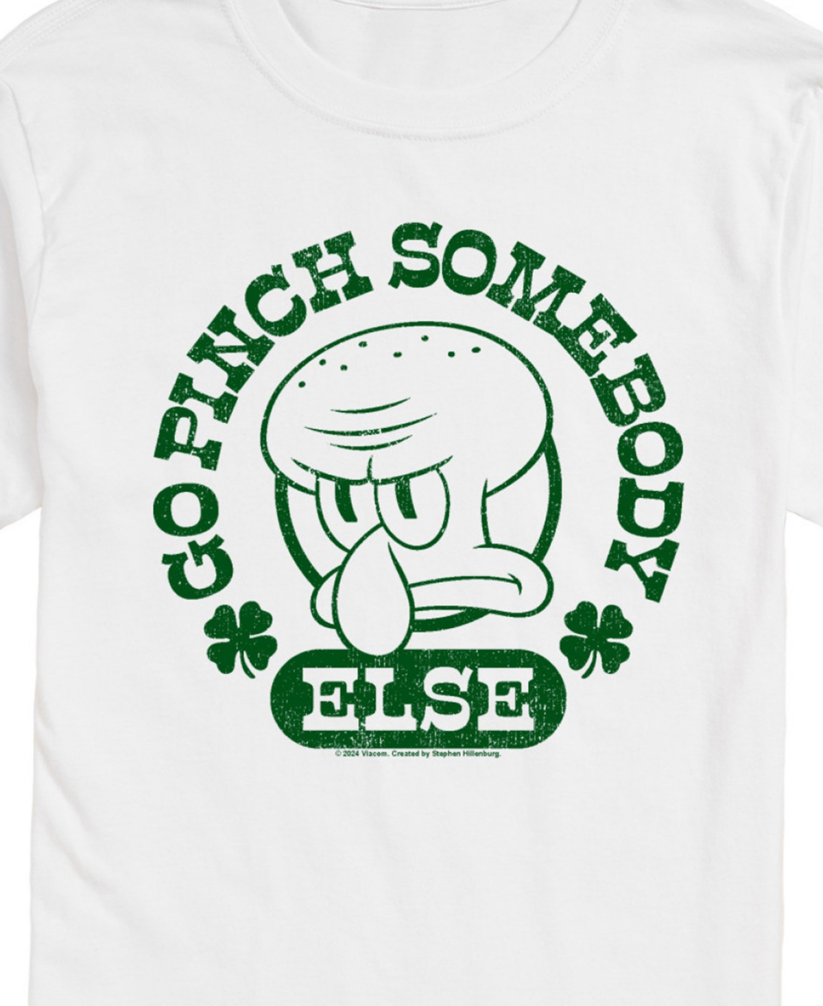Airwaves Men's Spongebob Squarepants Go Pinch Somebody Short Sleeve T-shirt In White