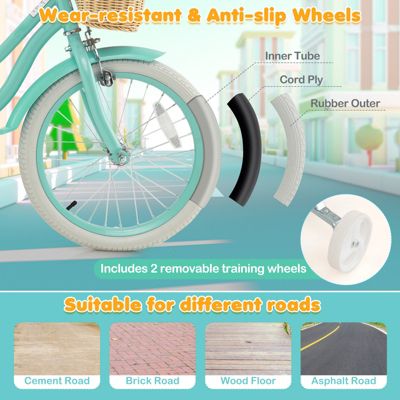 Kids Bike with Training Wheels and Adjustable Handlebar Seat Safe and Comfortable Bicycle for Toddlers and Young Riders