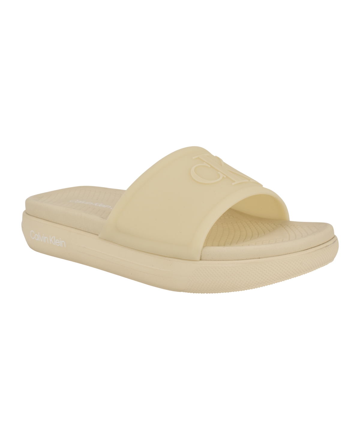 Calvin Klein Peari Slide Sandal In Light Natural