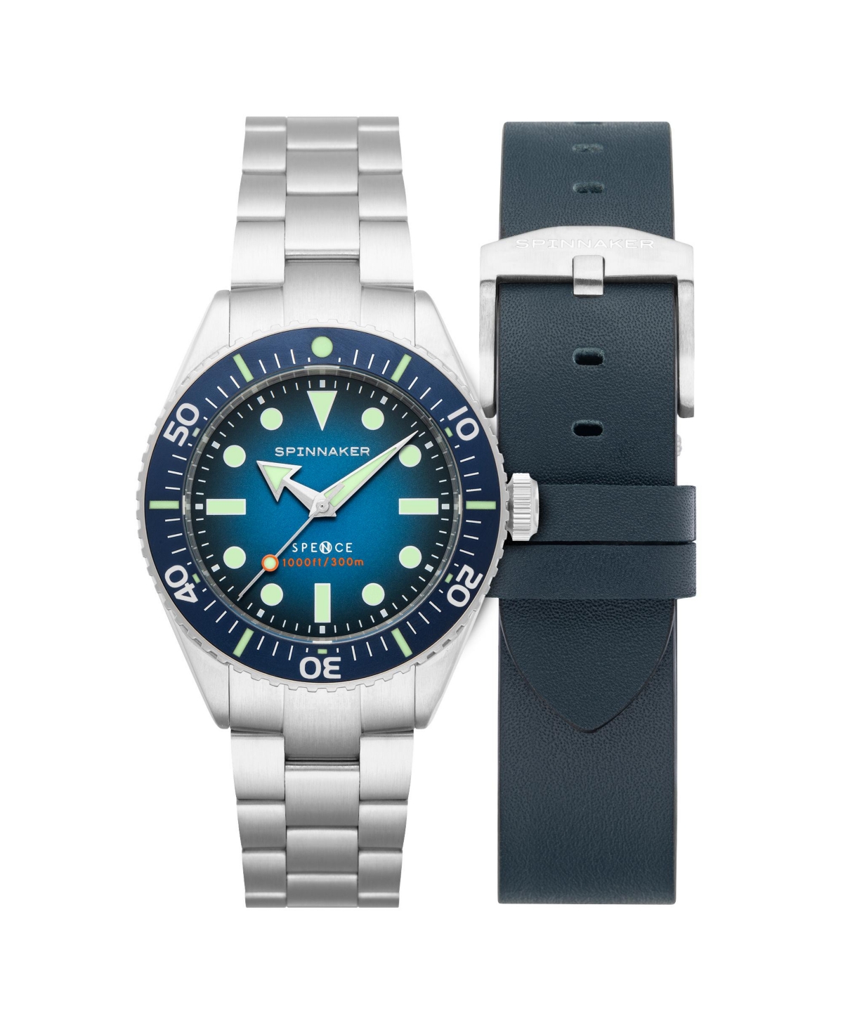Men's Spence 300 Automatic Solid Stainless Steel Bracelet Watch, 40mm - Blue