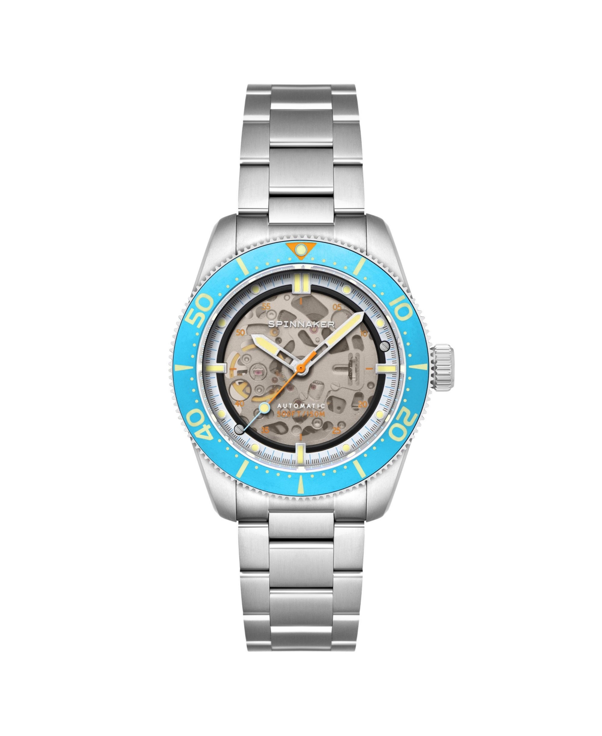 Men's Croft 42 Skeleton Automatic Solid Stainless Steel Bracelet Watch, 42mm - Black