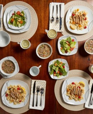 Alec Ash White 16 Pc. Dinnerware Set, Service for 4 