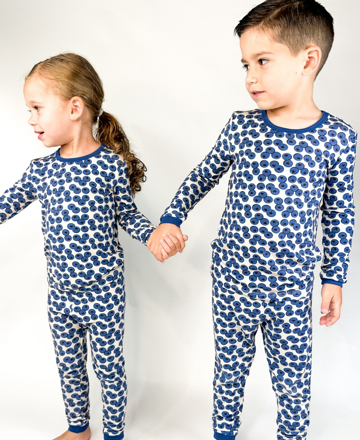 Tiny Knot Co. Baby Boys And Girls 4-piece Long Sleeve Pajama Set In Bloobs,canyon
