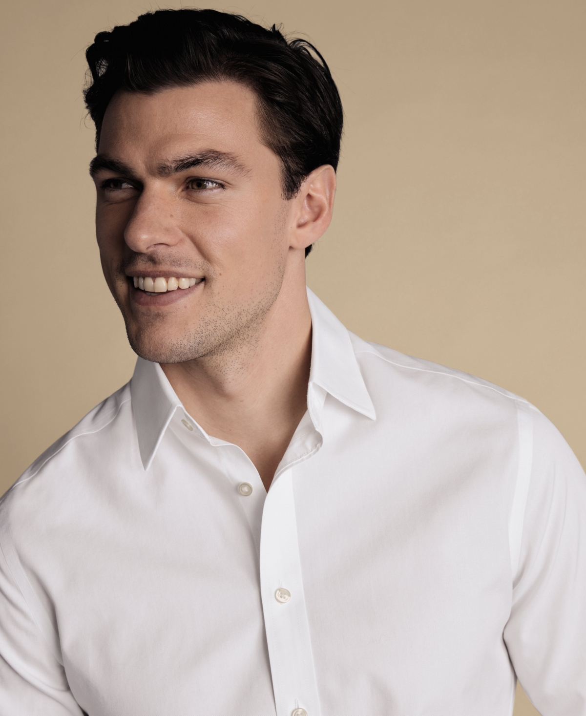 Shop Charles Tyrwhitt Men's Slim-fit Poplin Shirt In White