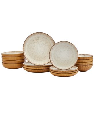 Tabletops Gallery Jura Caramel 16 Pc. Dinnerware Set, Service for 4 - Macy's
