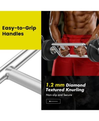 700 LBS Olympic Triceps Bar with Knurled Handles for Squats, Deadlifts, Shrugs