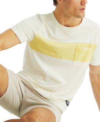 Men's Short Sleeve Chest Stripe Crewneck T-Shirt