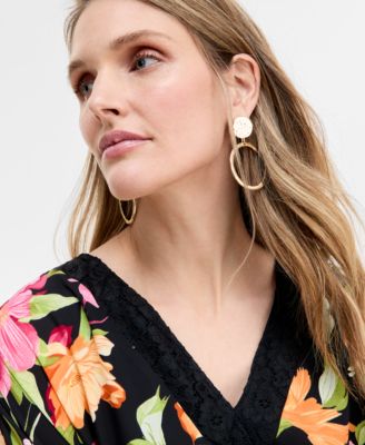 Women's Printed V-Neck Tie-Waist Kaftan Dress, Exclusively at Macy's 