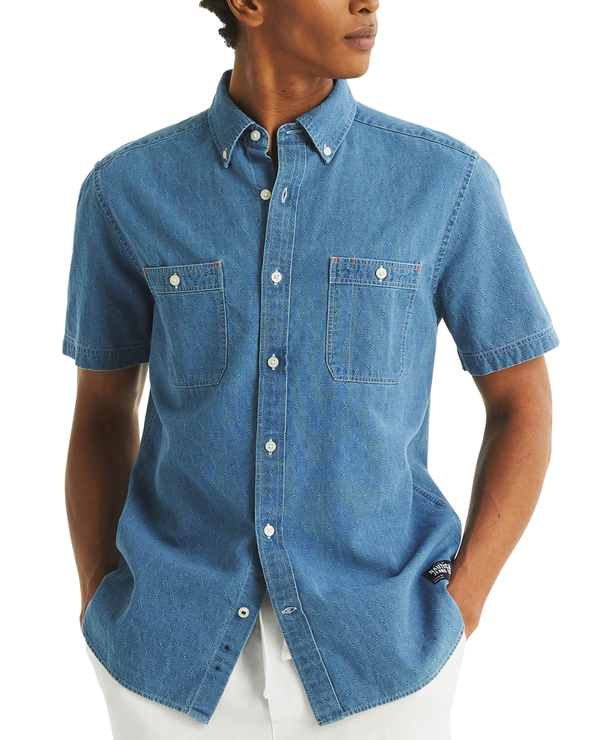 Men's Chambray Short-Sleeve Shirt - Blue Bonnet