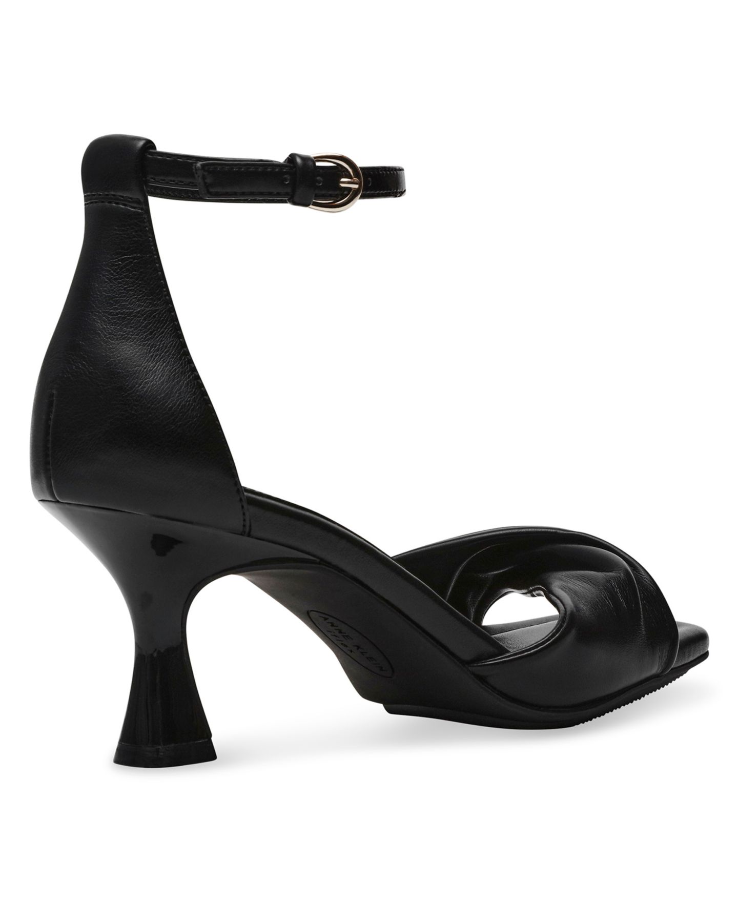Женские сандалии Anne Klein Jessie Ankle Strap Two Piece Dress Sandals, цвет: Чёрный гладкий — фото 7