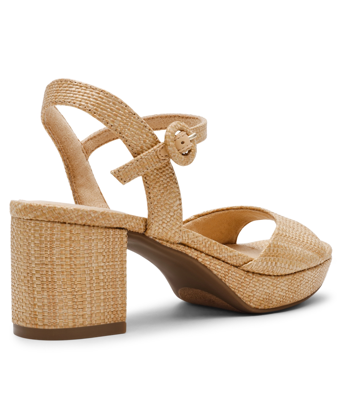 Anne Klein Piper Ankle Strap Platform Sandal In Natural Raffia