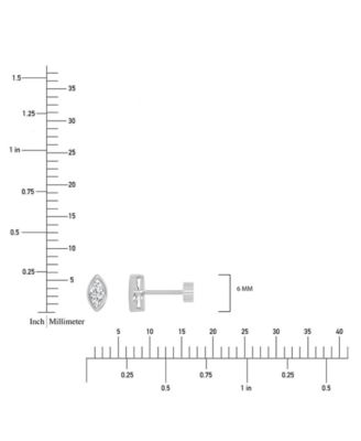 Cubic Zirconia Marquise Bezel Screw Back Stud Earrings in Sterling Silver