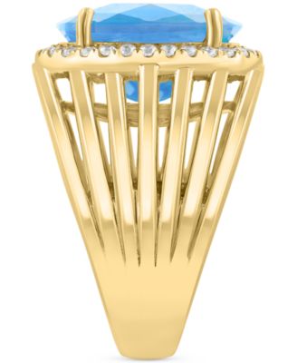 EFFY&reg; Citrine (4-7/8 ct. t.w.) & Zircon (1/3 ct. t.w.) Statement Ring in 14k Gold over Silver (Also in Blue Topaz)